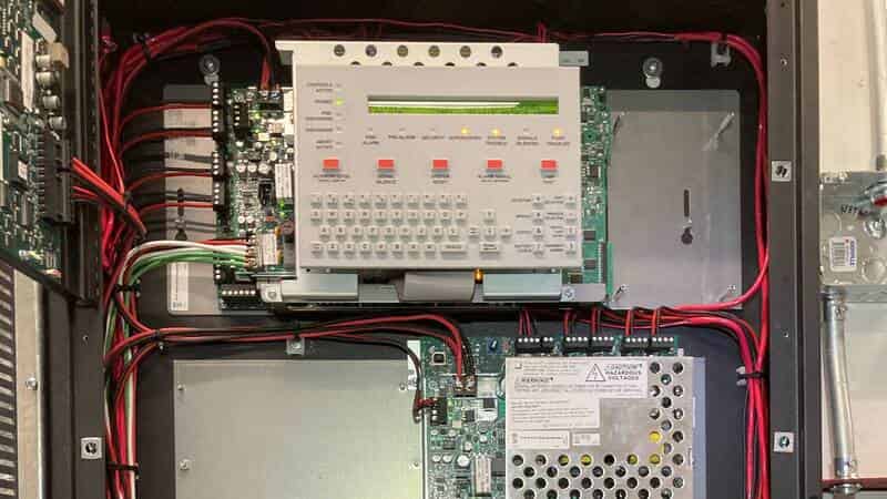 Fire alarm control panel with zone indicators